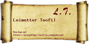 Leimetter Teofil névjegykártya